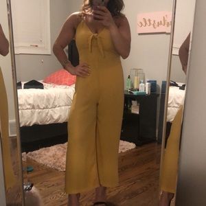 Mustard yellow wide leg jumpsuit